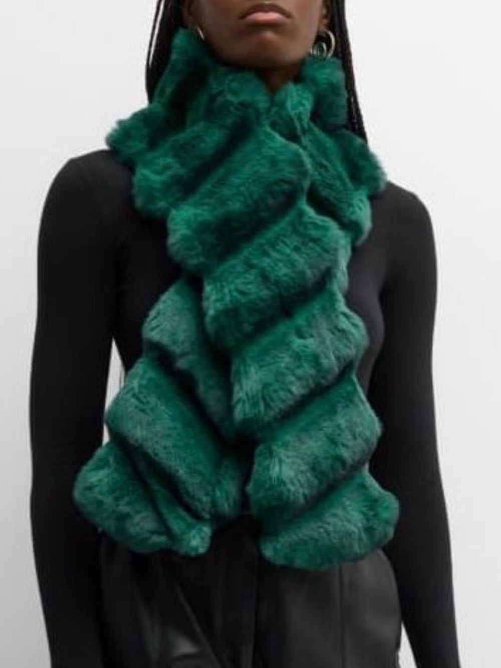 Adrienne Landau Emerald Green Faux Fur Scarf